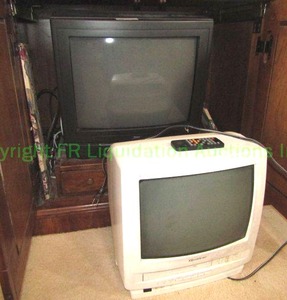 lot 467 image: Retro Quasar VHS video viewer and two TVs