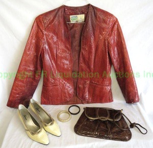 lot 79 image: Genuine snake skin items including Samuel Roberts jacket, Ros Hommerson and other snake skin items