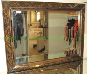 lot 523 image: Ornate framed wall mirror, 48 x 36 Shell and acanthus leaf motif