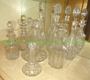 lot 528 image: Crystal decanters, Crystal Ships Decanters as shown, 9 total