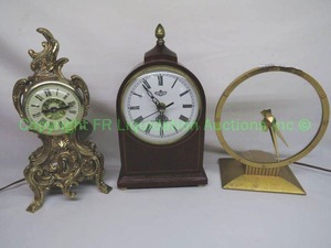 lot 511 image: Retro art decco style glass mantle clock and more as shown