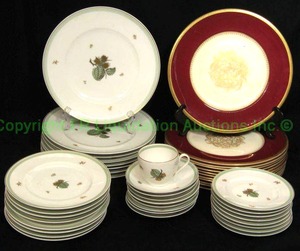 lot 758 image: Vintage B & G Bing & Grondahl Kjobenhaven Denmark HAZLENUT and Ambassador Fondeville England porcelain serving ware