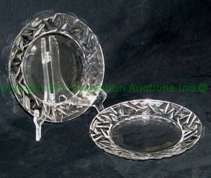 lot 757 image: Tiffany & Company ROCK CUT crystal luncheon plates signed (2), marked