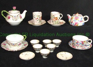 lot 742 image: Stacking teapots and cups, saucers as shown. Includes Moga and Chintz Jennifer