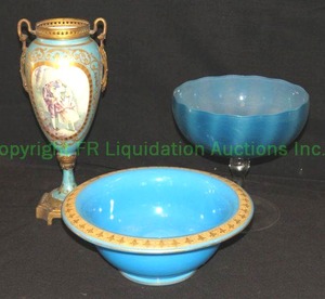 lot 398 image: Porcelain and ceramic grouping - includes Dresden Schumann Bavaria, Bristol glass, Union T,  Noritake and more as shown