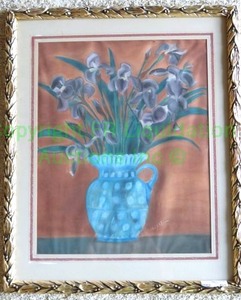 lot 405 image: Figural leaf and berries framed floral still life print