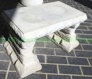 lot 772 image: Concrete formed two piece decorative garden bench