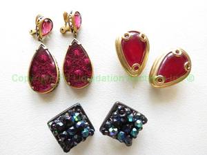 lot 680 image: Yves St Laurent Dangle Clip Earrings plus Givenchy Paris New York Single Earring.