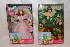 lot 65 image: Barbie Dolls, Glenda the Good Witch and Scarecrow
