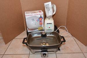 lot 134 image: George Foreman, Oster Electric Skillet, Presto Electric Griddle