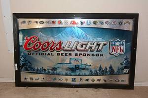 lot 168 image: NFL Coors LIght Beer Mirror