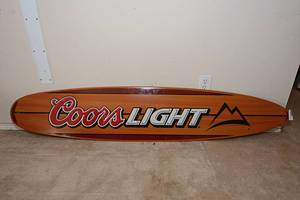 lot 172 image: Coors Light Oval Wooden Sign
