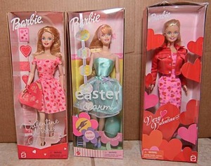lot 73 image: Barbie Dolls, Barbie Valentine Wishes, Barbie Easter Charm, Barby Very Valentine