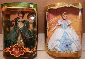 lot 76 image: Barbie Dolls, Disney Aladdin, Cinderella 50th Anniversary