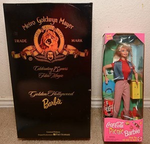 lot 89 image: Barbie Dolls, Golden Hollywood Barbie, Coca Cola Picnic Barbie