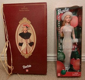 lot 91 image: Barbie Dolls, Hallmark Special Edition Barbie, Holiday Excitement Barbie