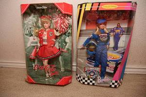 lot 94 image: Barbie Dolls, Coca Cola Barbie, 50th Anniversary Nascar Barbie