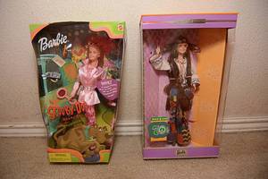 lot 96 image: Barbie Dolls, Scooby Doo Barbie, 70s Peace & Love Barbie