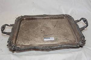 lot 189 image: Vintage Silver Plated Serving Tray