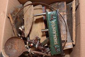lot 16 image: Antique Ladle, ShowJumper Decor, Parts for a Wooden Barrel