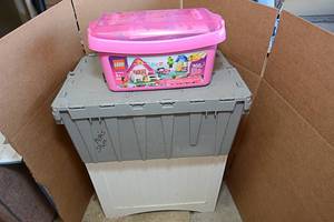 lot 58 image: Legos, Assorted Toys, and Toy Chest