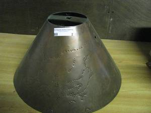 lot 2 image: Tin Punched Copper lampshade
