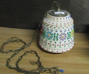 lot 4 image: Molded PlasticColored Marble Swag Lamp