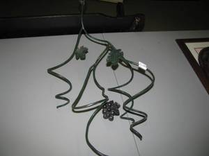 lot 31 image: Wrought Iron Hanging wine bottle rack