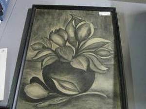 lot 64 image: Edith Thomas Framed Charcoal and Period Prints