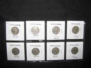lot 98 image: 8 Buffalo Nickels, 8 2009 Lincoln Head Cent Set, 24K Gold Plated Statehood Quarter