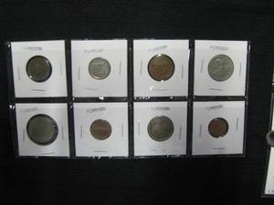 lot 103 image: 8 Foreign Coins, 6 Uncirculated Jefferson Nickles