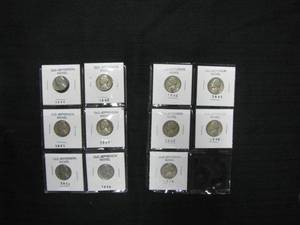 lot 107 image: 10 old Jefferson Nickels