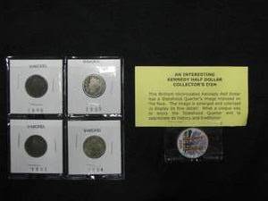 lot 108 image: Kennedy Half Dollar Collectors Item, 4 V or Victory Nickels