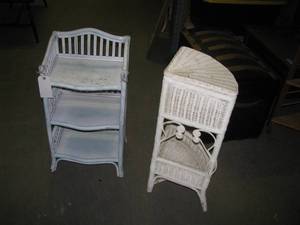 lot 124 image: Vintage wicker side stands (2)