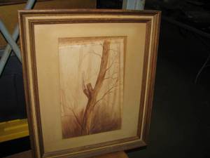 lot 139 image: Framed water color study of tree signed by Hepbinstall