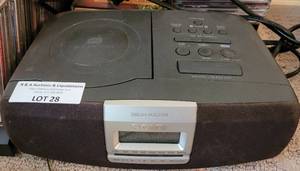 lot 28 image: SONY CDRADIO MODEL ICF-CD821 PLUS GENEROUS COUNT OF MUSIC CDS AS SHOWN. SEE PICTURES.
