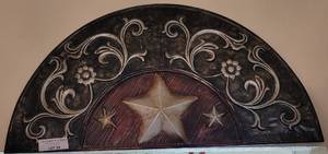 lot 39 image: EMBOSSED METAL STYLE WALL DECOR IN STYLE, COLOR, AND CONDITION SHOWN.