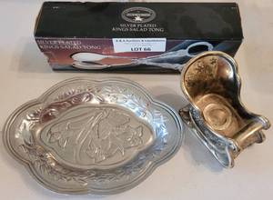 lot 66 image: ASSORTED SILVER PLATED PIECES AS SHOWN.