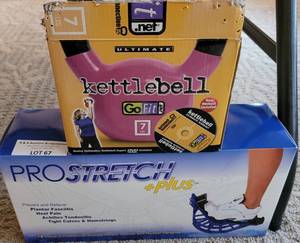 lot 67 image: PRO STRETCH PLUS AND KETTLE BELL IN BOXES AS SHOWN.