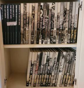 lot 107 image: LARGE LOT OF WAR  MILITARY THEMED BOOKS AS SHOWN.