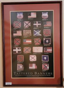 lot 132 image: TATTERED BANNERS FRAMED PRINT AS SHOWN.