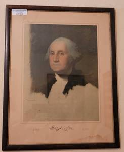 lot 138 image: VINTAGE FRAMED GEORGE WASHINGTON LITHOGRAPH AS SHOWN.