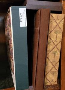 lot 143 image: LOT OF PHOTO ALBUMS IN STYLES, COLORS, AND CONDITION SHOWN.