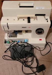 lot 167 image: PFAFF SEWING MACHINE MODEL 1199 WITH STORAGECARRYING CASE AS SHOWN.