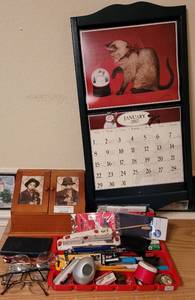lot 173 image: ASSORTED OFFICE SUPPLIES, CALENDAR AND MORE AS SHOWN.