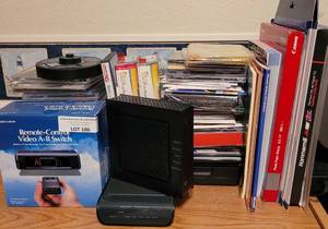 lot 186 image: REMOTE CONTROL VIDEO A-B SWITCH, ROUTERS, SOFTWARE AND MORE AS SHOWN.