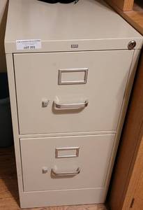 lot 201 image: HON 2-DRAWER METAL FILING CABINET AS SHOWN.