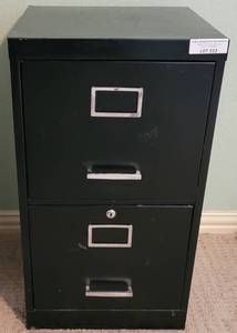 lot 222 image: METAL FILING CABINET WITH CONTENTS AS SHOWN.