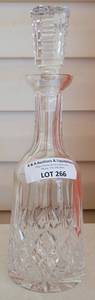 lot 266 image: WATERFORD LISMORE CRYSTAL DECANTER AS SHOWN.