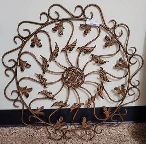lot 342 image: METAL WALL HANGING DECOR IN STYLE, COLOR, AND CONDITION SHOWN.